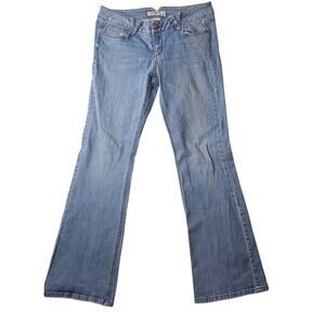 Candies Jeans Womens 7 Flare 90s Hippy Y2k Light Blue FLAW missing Button